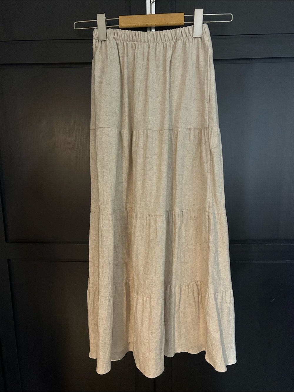 Hollister Cream Tiered Maxi Skirt